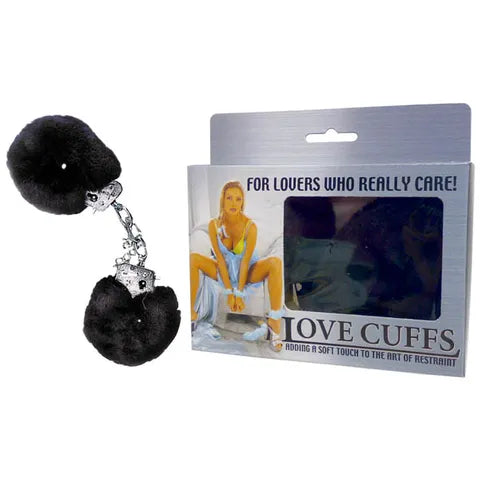 Excellent Power | Love Cuffs - Black Fluffy Hand Cuffs
