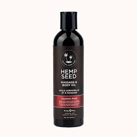 Earthly Body Hemp Seed Massage & Body Oil Kashmir Musk (Brandy, Magnolia & Vanilla Musk) 237ml