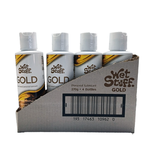 Wet Stuff Gold Water Based Edible Lube Lubricant (4 X 270g) Bulk - 4 Pack