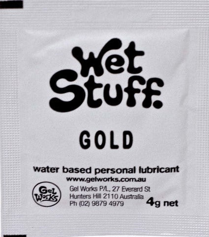 Wet Stuff Gold Water Based Lubricant Sample Travel Sachets (4g x 1000) BULK
