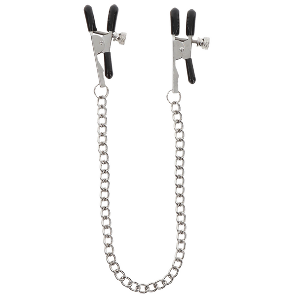 TABOOM Nipple Play Adjustable Clamps With Chain Silver