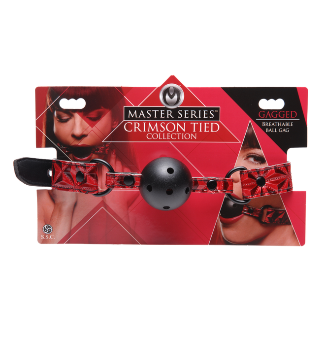 Master Series Crimson Tied Breathable Ball Gag