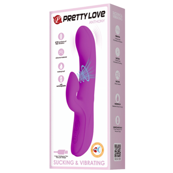 Pretty Love Anthony Clit Suction Rabbit Vibrator (Purple)