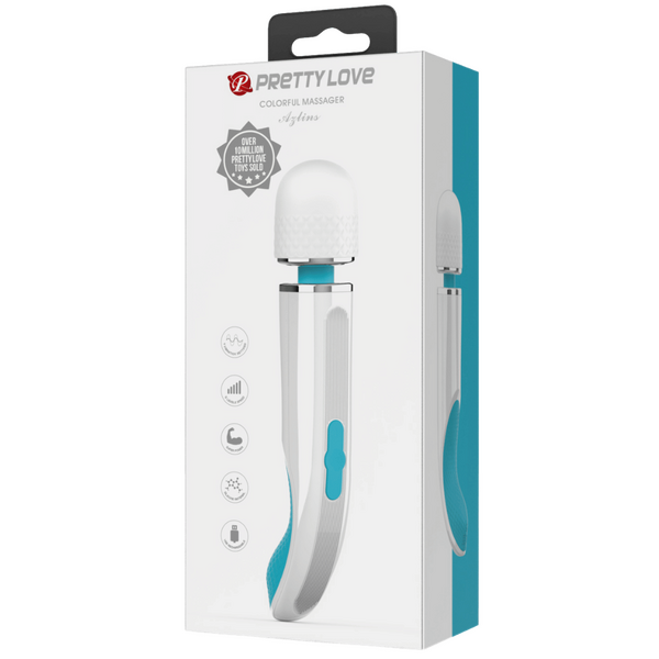 Pretty Love Charming Massage Wand 9.4" Blue/White