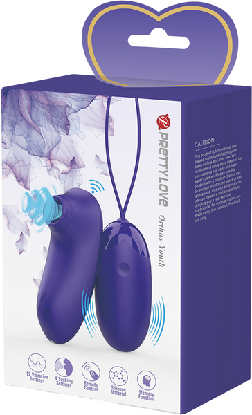 Pretty Love Rechargeable Orthus Youth Egg Vibrator and Clitoral Stimulator Purple