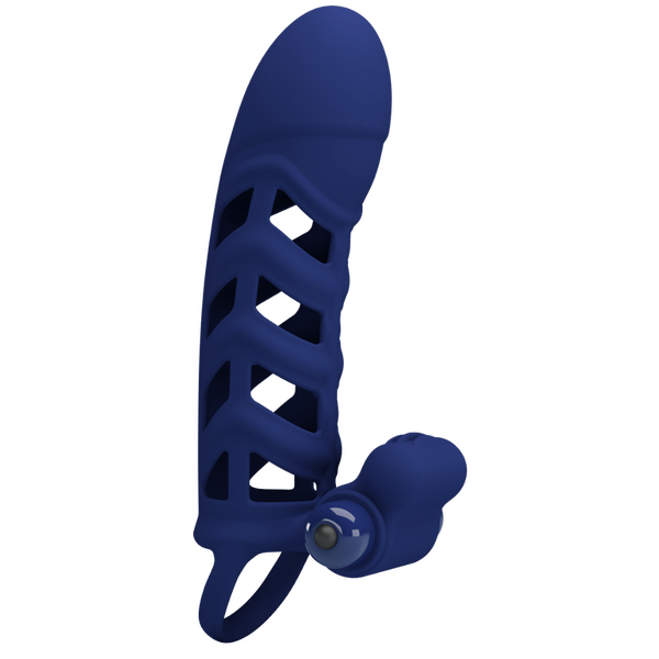 Pretty Love Altaf Vibrating Cock Sleeve Navy Blue