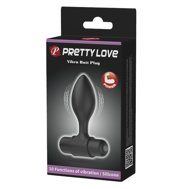 Pretty Love Vibra Butt Plug (Black)