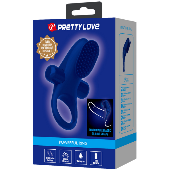 Pretty Love Powerful Ring Palle Vibrating Cock Ring Navy Blue