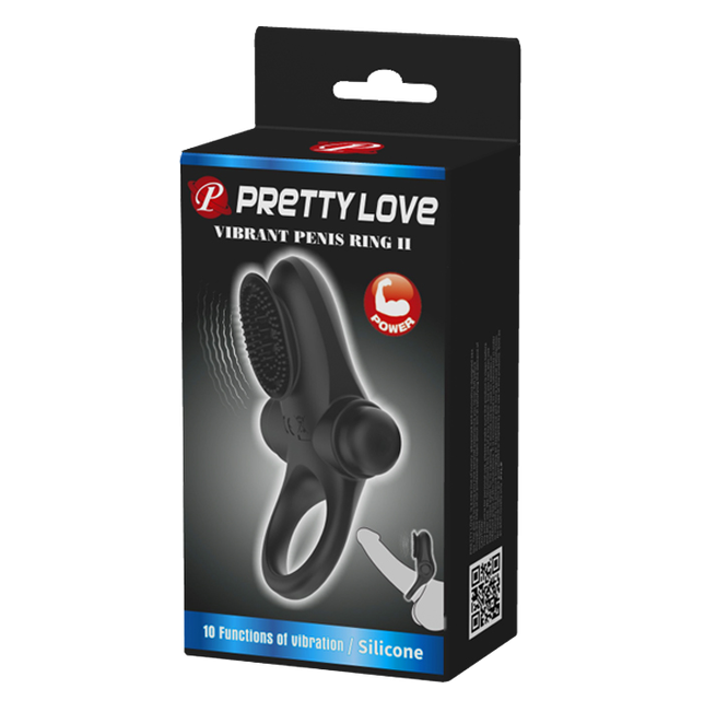 Pretty Love Vibrant Penis Ring II - Couples Cock Ring Black
