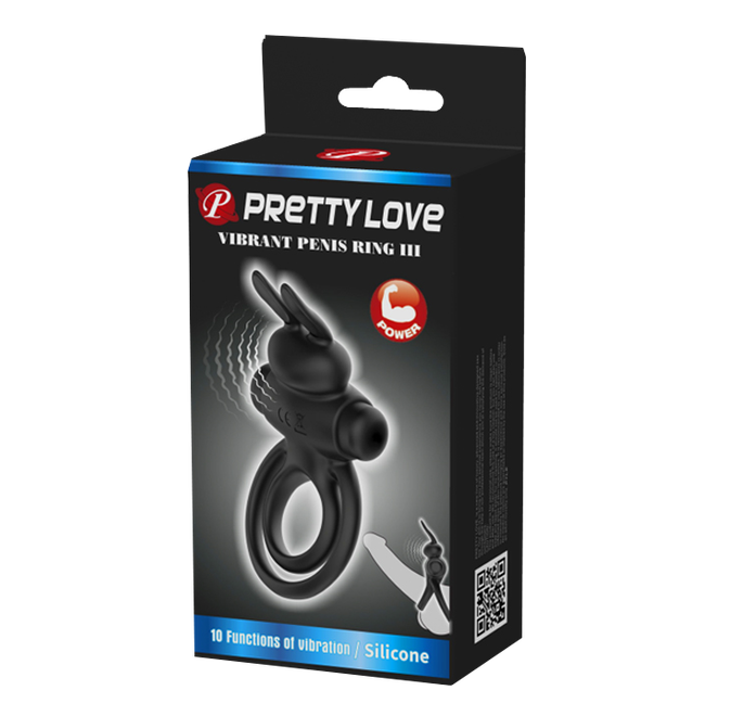 Pretty Love Vibrant Penis Ring III - Couples Cock Ring Black