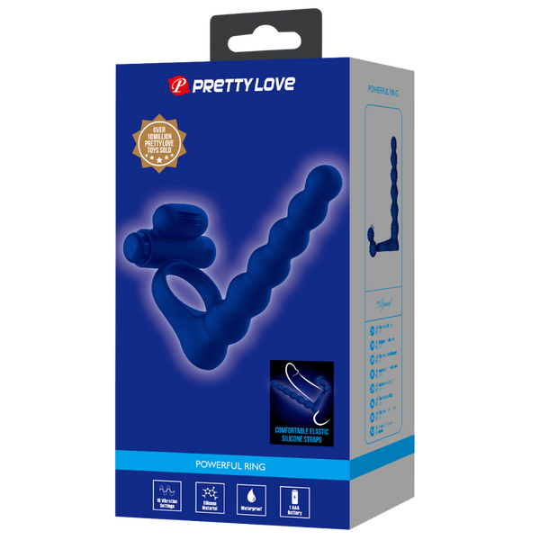 Pretty Love Powerful Ring Ajmal Vibrating Cock Ring Navy Blue