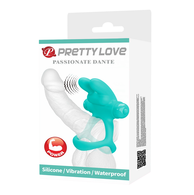 Pretty Love Passionate Dante Couples Vibrating Cock Ring Blue