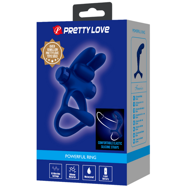 Pretty Love Powerful Ring Francisco Vibrating Cock Ring Navy Blue