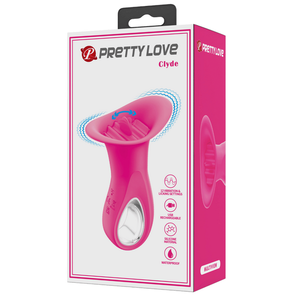 Pretty Love Clyde Vibrating Licking Tongue Stimulator Pink
