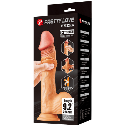 Pretty Love Emeka Soft Toch Sliding Skin 9.2" Dildo Flesh