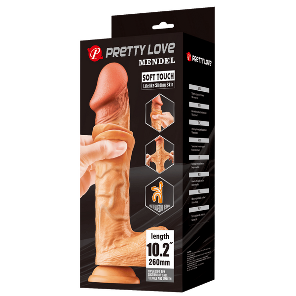 Pretty Love Mendel Soft Toch Sliding Skin 10.2" Dildo Flesh
