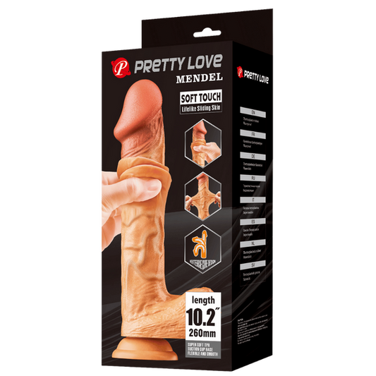 Pretty Love Mendel Soft Toch Sliding Skin 10.2" Dildo Flesh