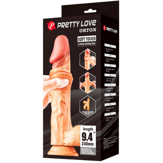 Pretty Love Orton Soft Toch Sliding Skin 9.4" Dildo Flesh