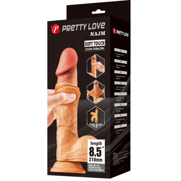 Pretty Love Najm Soft Toch Sliding Skin 8.5" Dildo Flesh