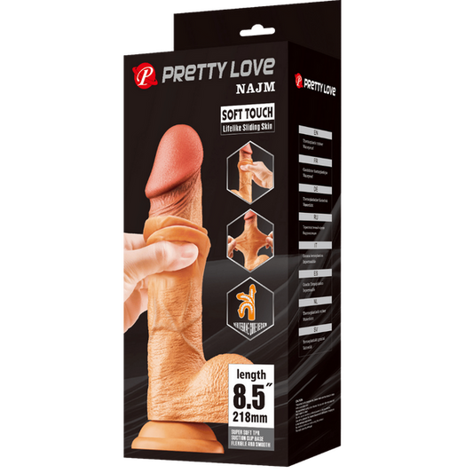 Pretty Love Najm Soft Toch Sliding Skin 8.5" Dildo Flesh