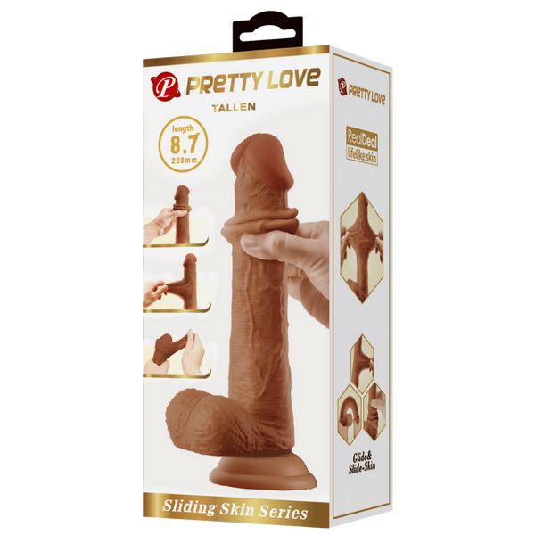 Pretty Love Sliding Skin Series -  Tallen 8.7" Dildo Tan