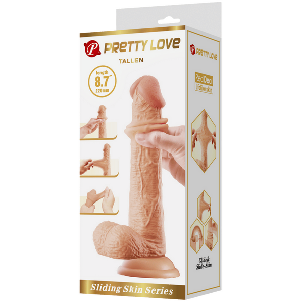Pretty Love Sliding Skin Series - Tallen 8.7" Dildo Flesh