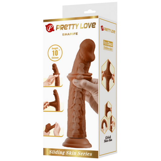 Pretty Love Sliding Skin Series - Sharife 10" Dildo Tan