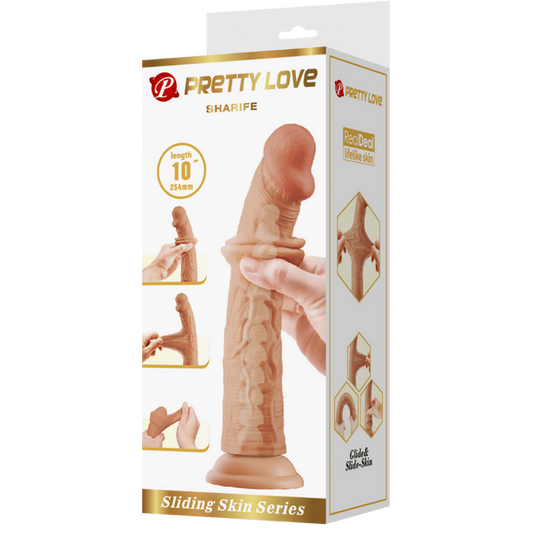 Pretty Love Sliding Skin Series - Sharife 10" Dildo Flesh