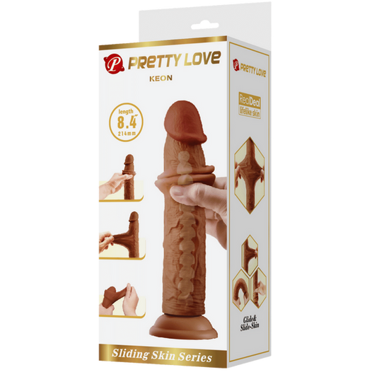 Pretty Love Sliding Skin Series - Keon 8.4" Dildo Tan
