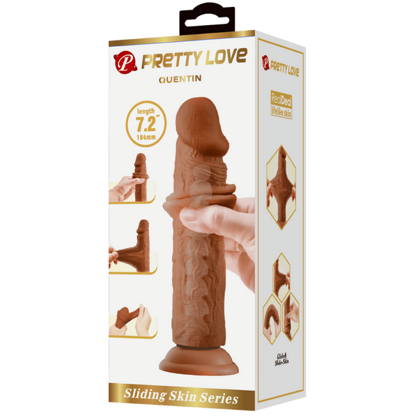 Pretty Love Sliding Skin Series - Quentin 7.2" Dildo Tan