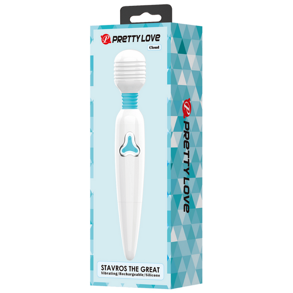 Pretty Love Stavros The Great Cloud Massage Wand Vibrator White/Blue