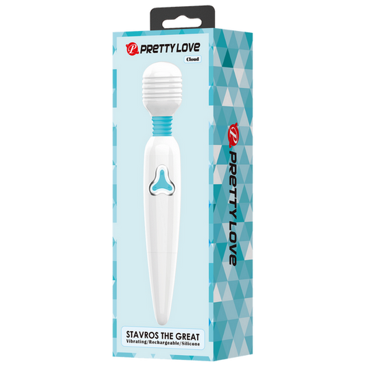 Pretty Love Stavros The Great Cloud Massage Wand Vibrator White/Blue