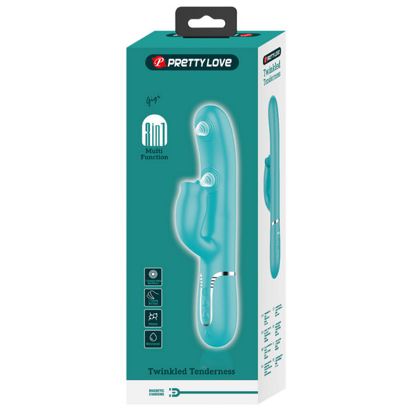 Pretty Love Gigi - 3in1 Multi-function Thumping Licking Rabbit Vibrator Seafoam