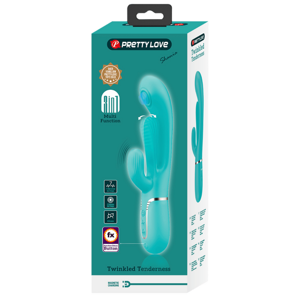 Pretty Love Romance - Shania - 4in1 Multi-function Rabbit Vibrator Seafoam
