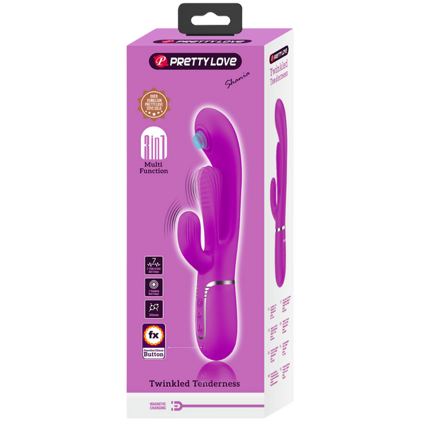 Pretty Love Romance - Shania - 4in1 Multi-function Rabbit Vibrator Pink