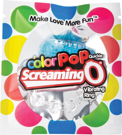 ScreamingO ColorPoP Quickie Vibrating Cock Ring - Blue