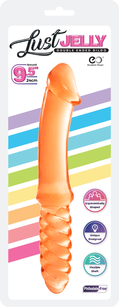 Excellent Power Lust Jelly 9.5" (24cm) Double Ended Dildo Orange