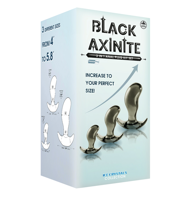 Excellent Power Black Axinite - 3 In 1 Anal Plug Kit Set (Smoke)