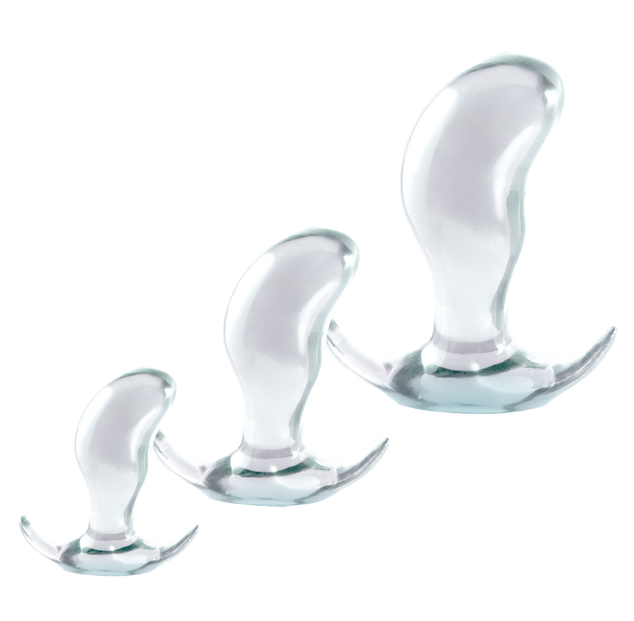 Excellent Power Black Axinite - 3 In 1 Anal Plug Kit Set (Clear)