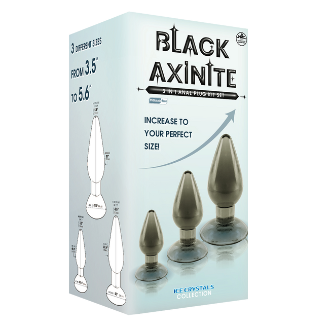 Excellent Power Black Axinite - 3 In 1 Anal Plug Kit Set (Smoke)