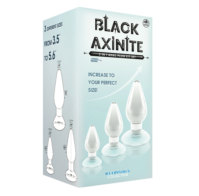 Excellent Power Black Axinite - 3 In 1 Anal Plug Kit Set (Clear)