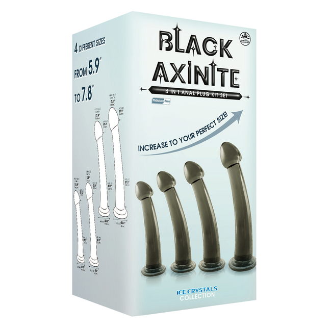 Excellent Power Black Axinite - 4 In 1 Anal Plug Kit Set (Smoke)