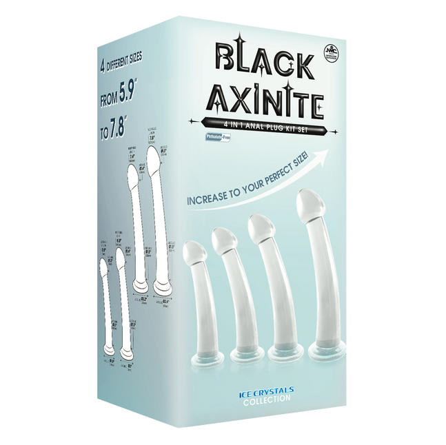Excellent Power Black Axinite - 4 In 1 Anal Plug Kit Set (Clear)