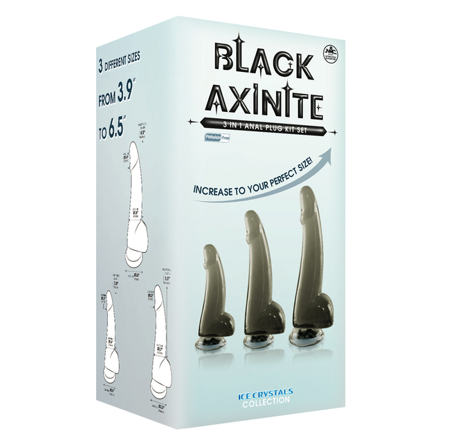 Excellent Power Black Axinite - 3 In 1 Anal Plug Kit Set (Smoke)