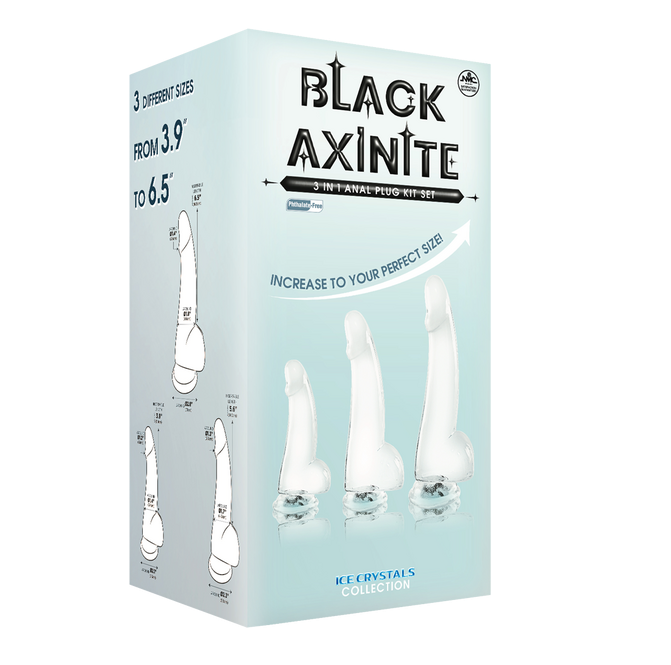 Excellent Power Black Axinite - 3 In 1 Anal Plug Kit Set (Clear)