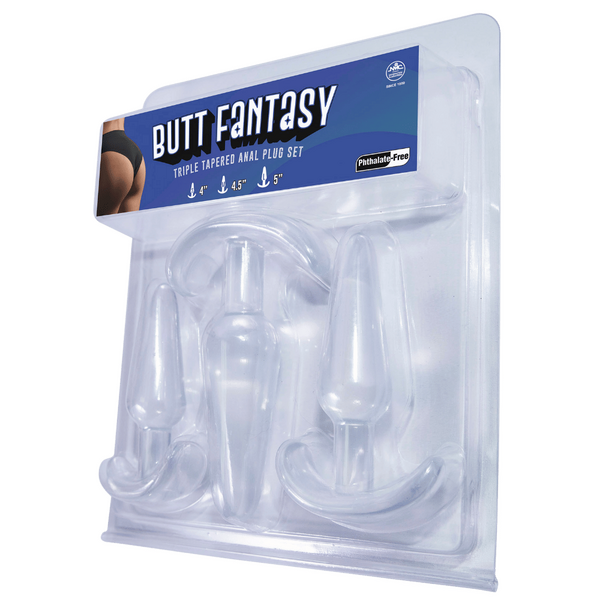 Excellent Power Butt Fantasy - Triple Tapered Anal Plug Set Clear