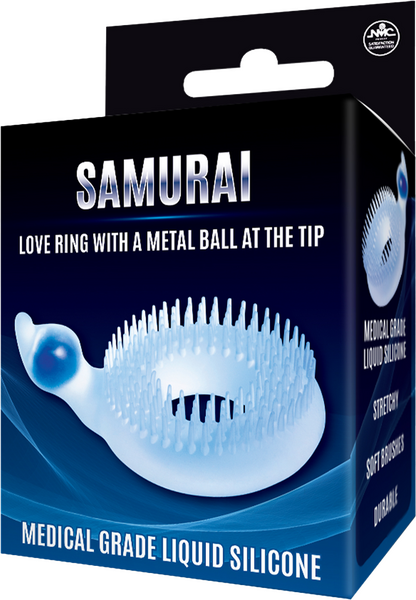 Excellent Power Samurai Love Ring w Metel Ball Clear