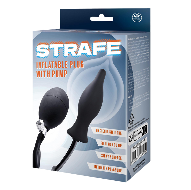 Excellent Power Strafe Inflatable Teardrop Plug With Pumps (Black)