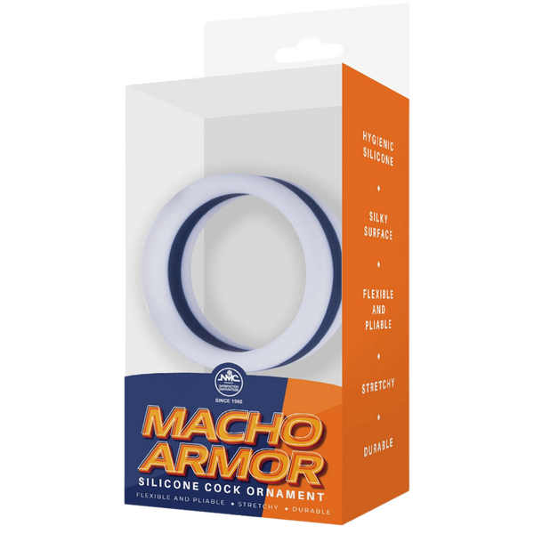 Excellent Power Macho Armor Silicone Cock Ornament Ring Blue