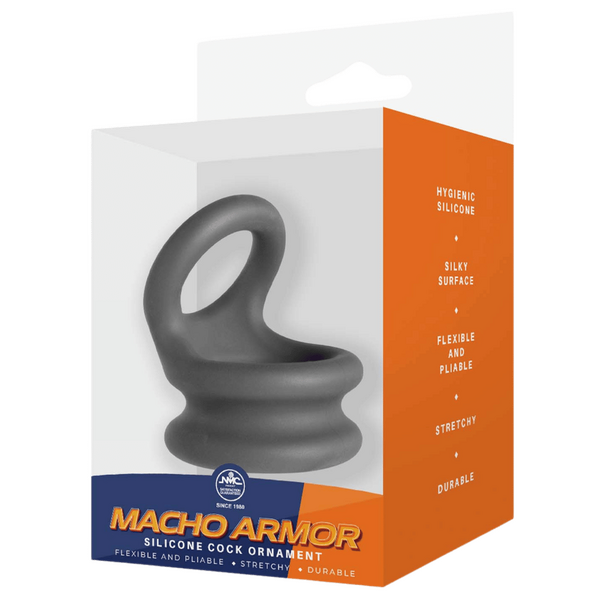 Excellent Power Macho Armor Silicone Cock & Ball Ornament Large Grey